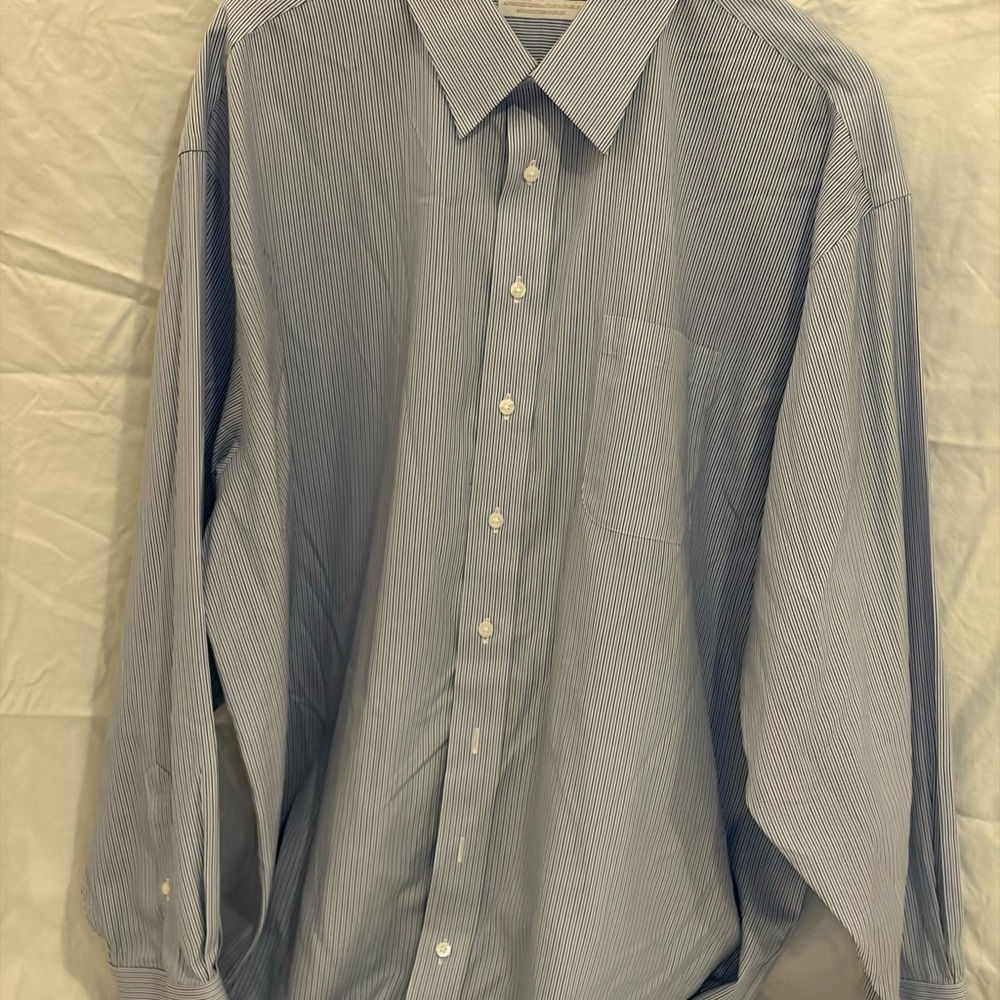 Classic Blue Striped Dress Shirt